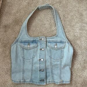 Universal Thread Denim Halter Top